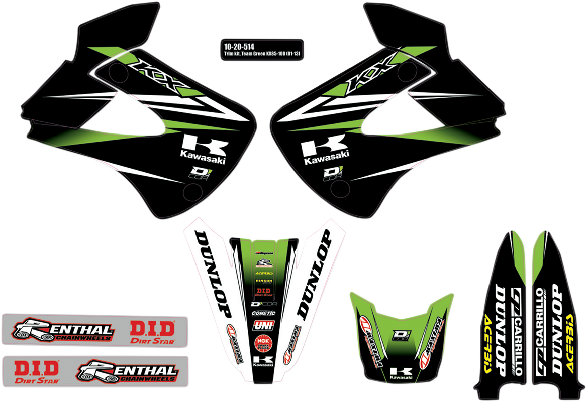 Graphics and Trim Kit - Team Green - Kawasaki