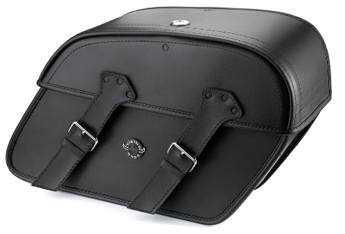 Viking Raven Medium Leather Alforjas para H-D Softail Custom FXSTC
