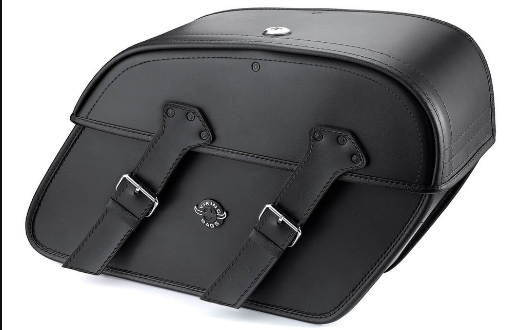 Viking Raven Medium Leather Alforjas para H-D Softail Fat Boy Lo