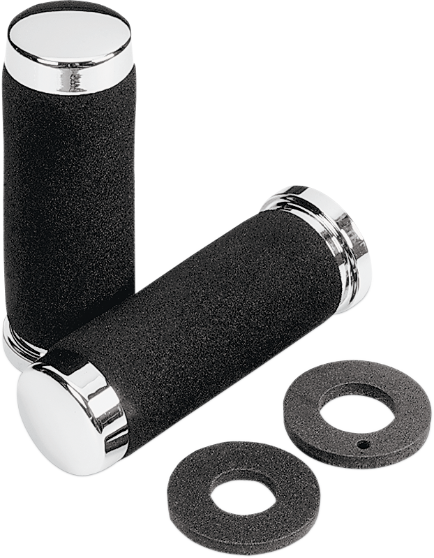 Grips - Foam - 7/8" - 140 mm - Chrome