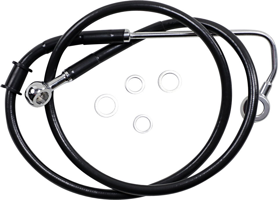Brake Line - +4" - Black - '15-'17 Softail