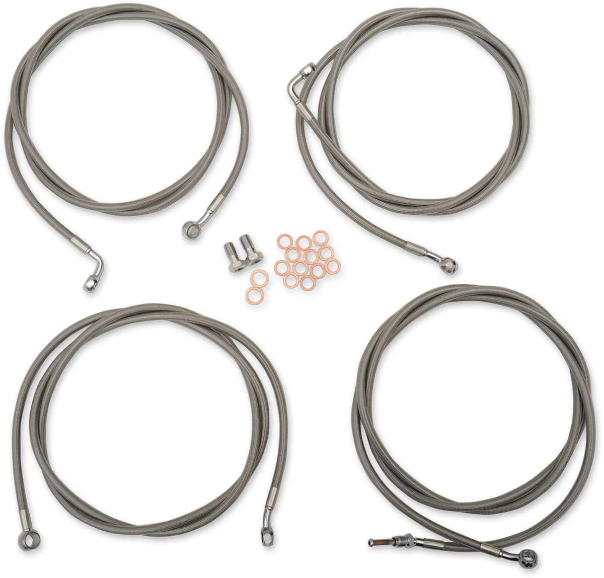 Handlebar Cable/Brake Line Kit - 15" - 17" Ape Hanger Handlebars - Stainless Steel