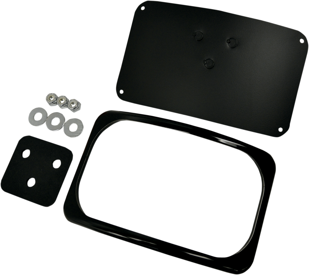 License Plate Mount - 3 Hole - Gloss Black