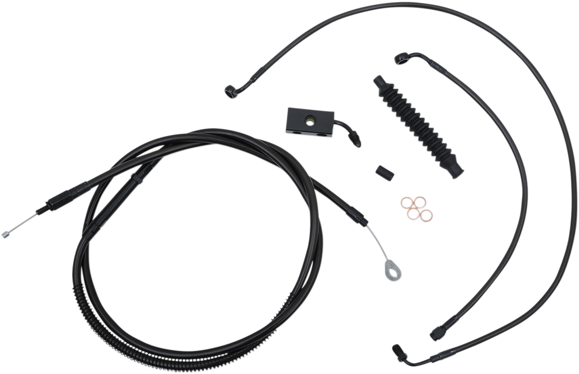 Handlebar Cable/Brake Line Kit - 12" - 14" Ape Hanger Handlebars - Midnight