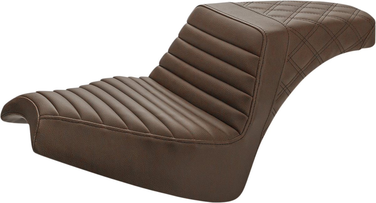 Step Up Seat - Driver Tuck and Roll/Passenger Lattice Stitch - Brown