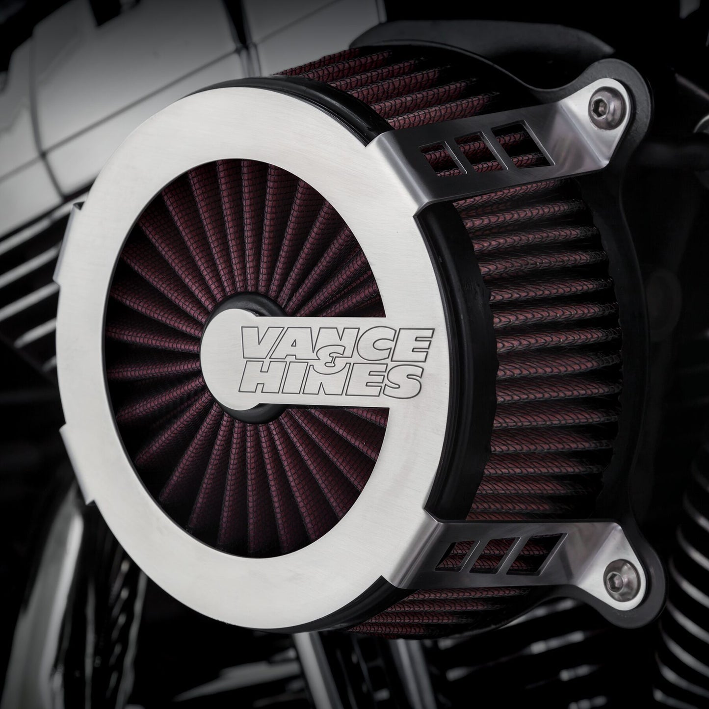 Filtro de alto flujo Vance & Hines VO2 Cage Fighter aluminio H-D BT 2008 a 2017