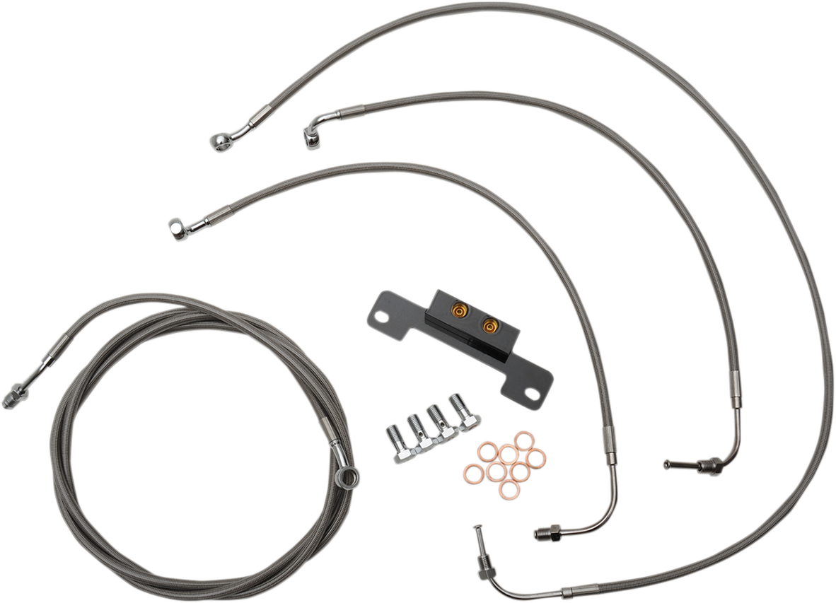 Handlebar Cable/Brake Line Kit - 15" - 17" Ape Hanger Handlebars - Stainless Steel