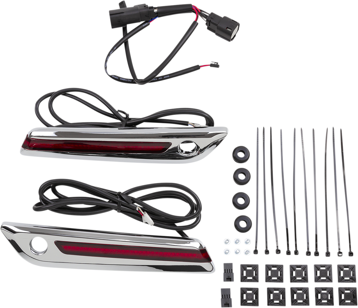 Hinge Cover - Red/Chrome