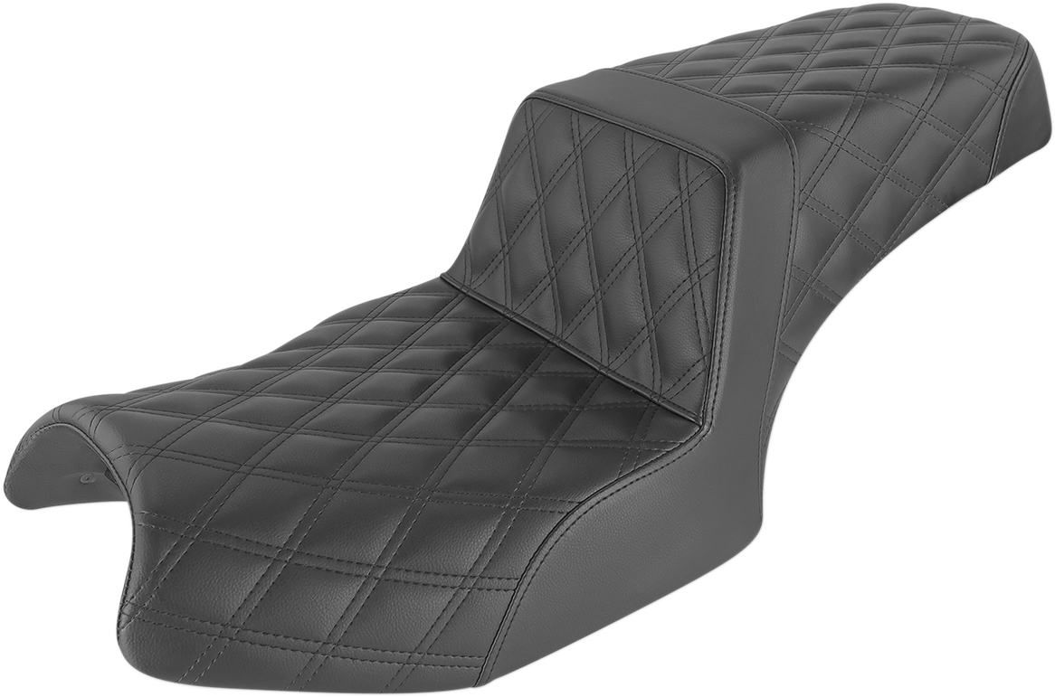 Step Up Seat - Lattice Stitched - Black - Indian