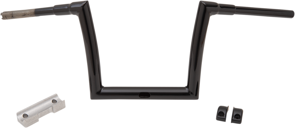 Gloss Black 1-1/2" Touring Strip Handlebar with 10" Rise