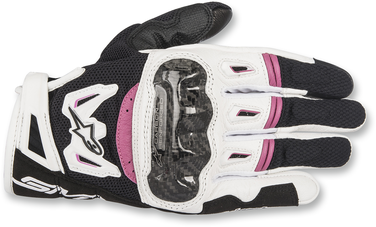 Guantes de dama Alpinestars Stella SMX-2 Air Carbon V2 - Negro/Blanco/Rosa