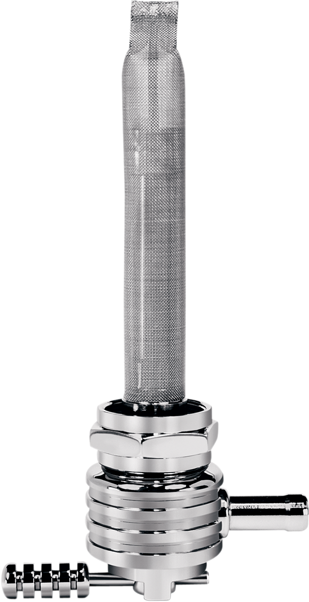 Fuel Valve - Finned Chrome - 22mm - Round