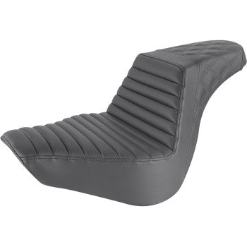 Asiento SADDLEMEN Delantero Tuck-n-Roll con Puntada de Celosía - Negro