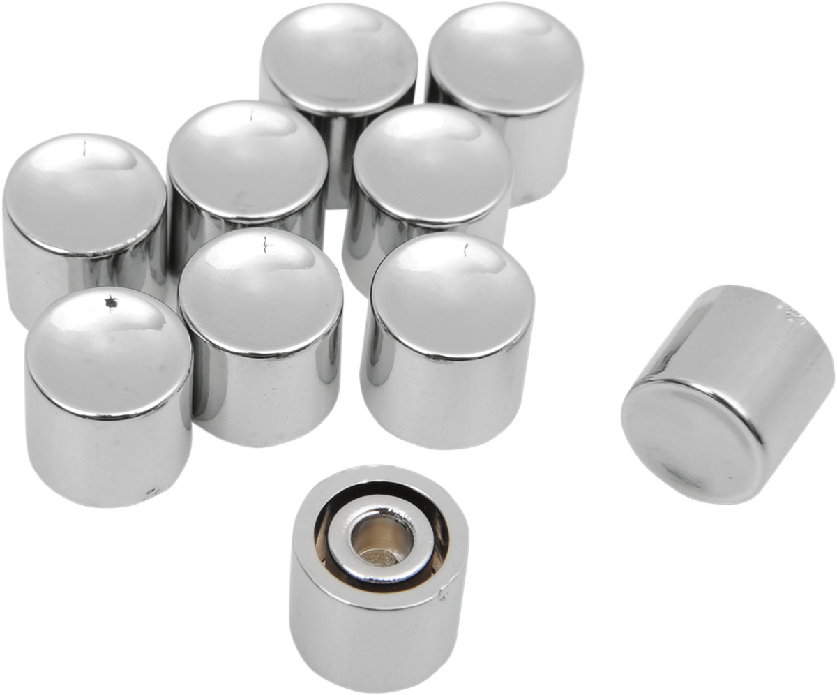 Chrome Long Turn Signal Button Cap