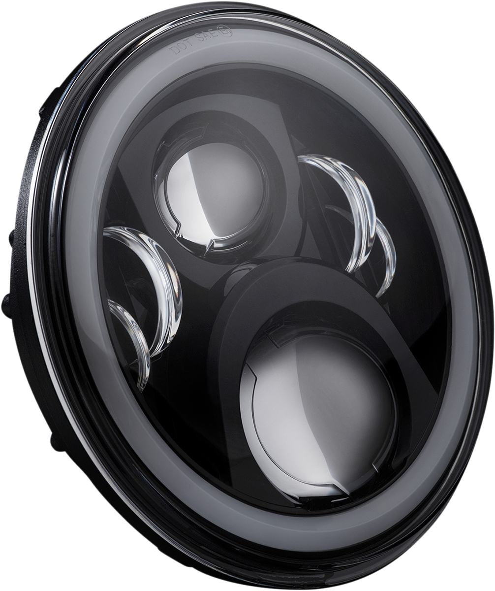 7" Headlamp - with Adapter - Black