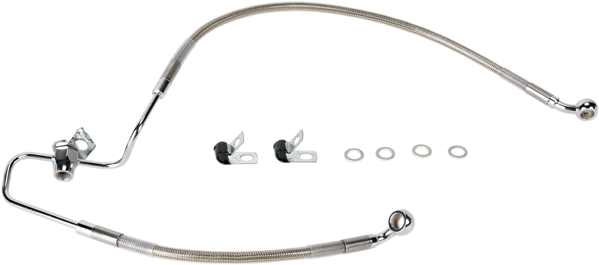 Rear Brake Line XL 04-13 Clear-Coated Stainless Steel