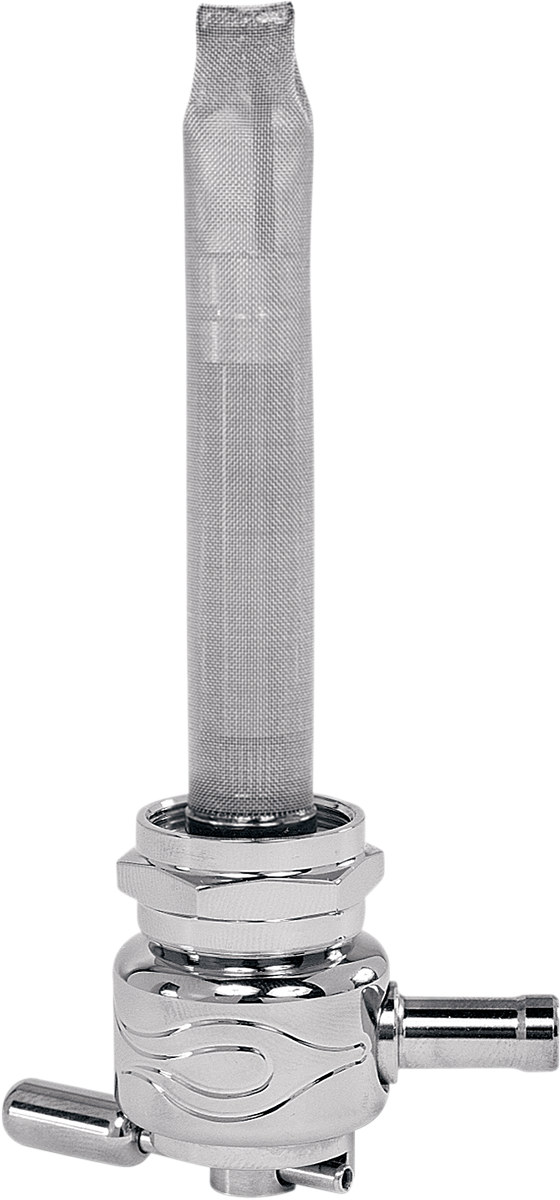 Fuel Valve - Flamed Chrome - 22mm - Round