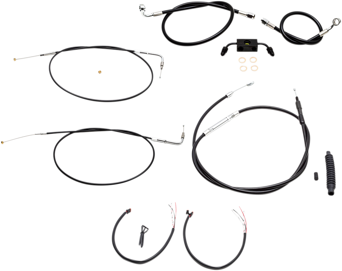 Handlebar Cable/Brake Line Kit - Complete - Mini Ape Hanger Handlebars - Black Vinyl