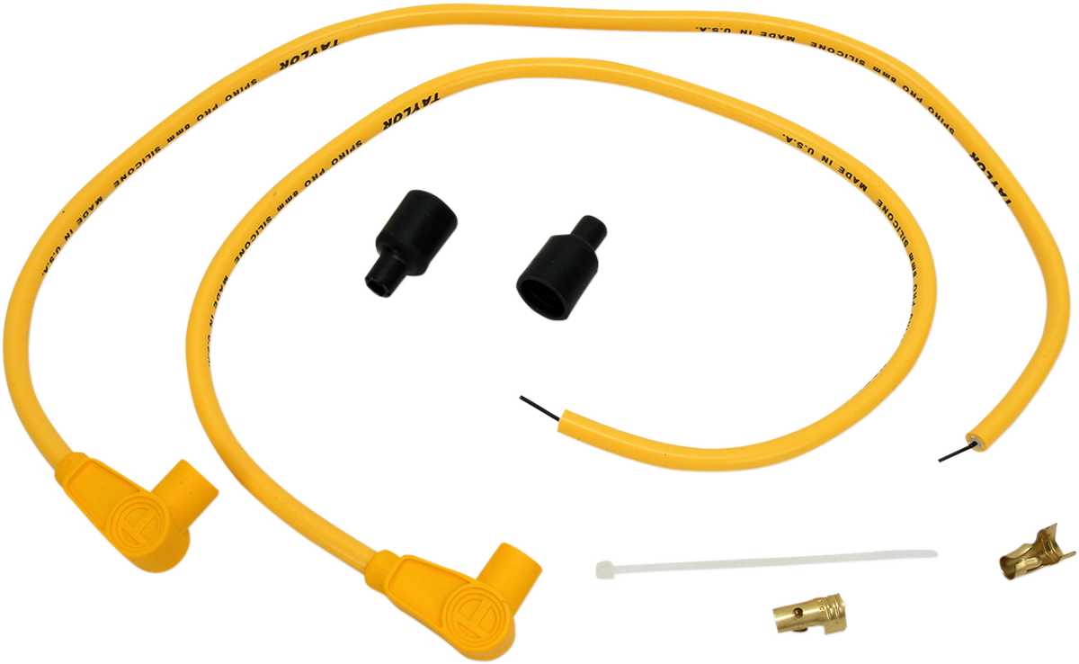 Universal Spark Plug Wire Kit 90 degree Yellow Ruta 70