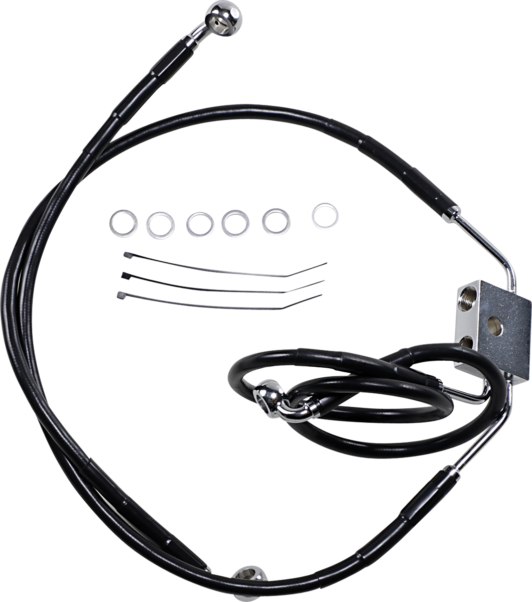 Brake Line - Front - Black - +6" - FXDF '12-'17