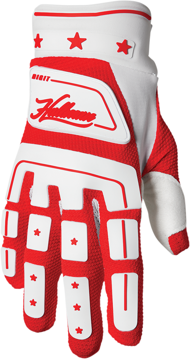Hallman Digit Gloves - White/Red - Small
