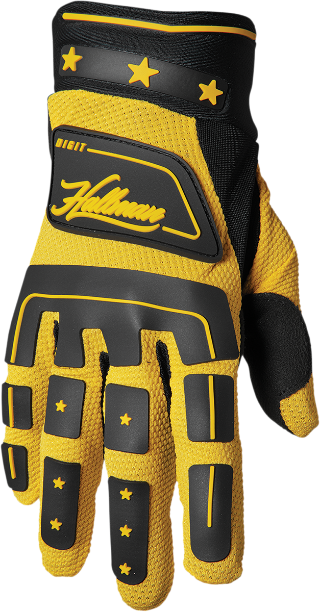 Hallman Digit Gloves - Black/Yellow - Medium