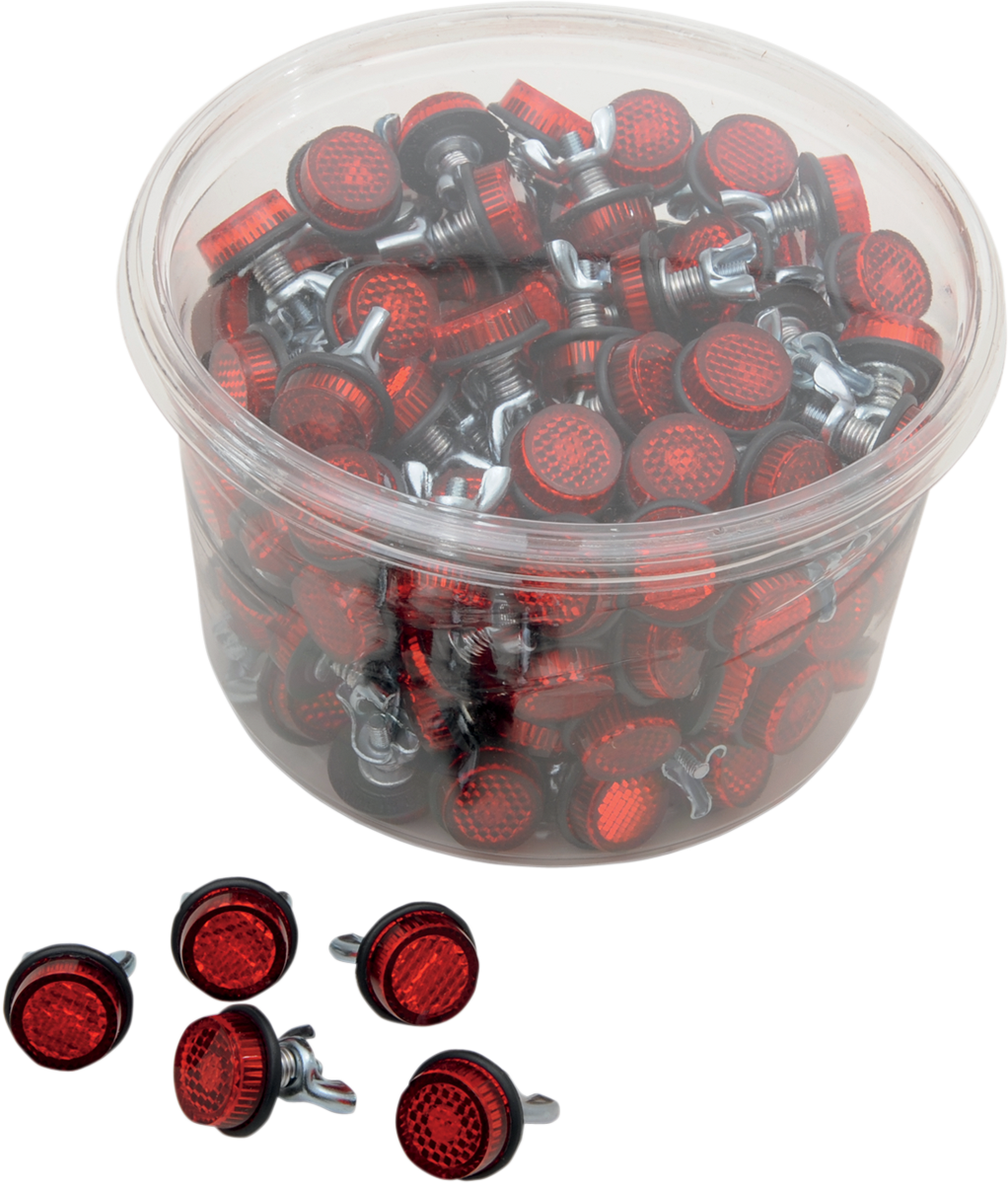 License Plate Reflectors - 150ct Tub - Red