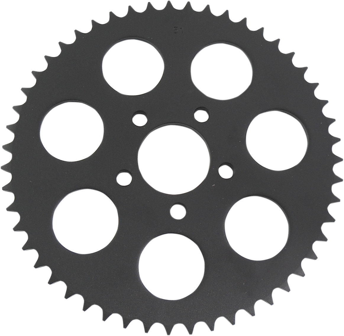 Sprocket trasero Negro brillante Plana 51 dientes