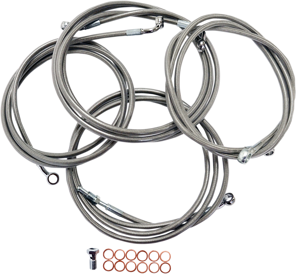 Handlebar Cable/Brake Line Kit - 12" - 14" Ape Hanger Handlebars - Stainless Steel