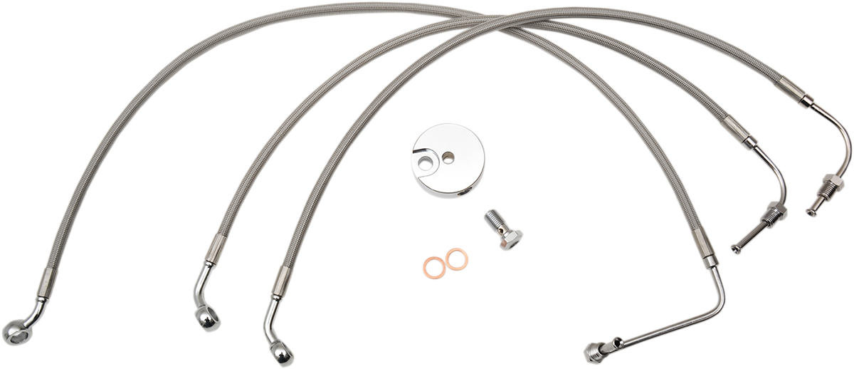 Brake Lines - 12" - 14" Ape Hanger Handlebars - Stainless Steel