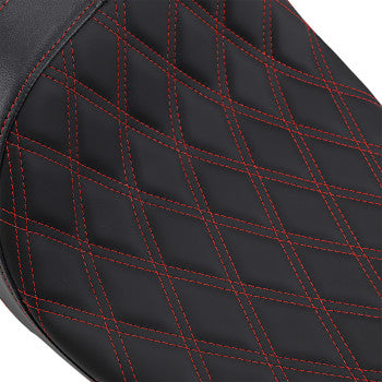 Predator 2-Up Seat - Double DIamond - Red Stitching - Solar Leather