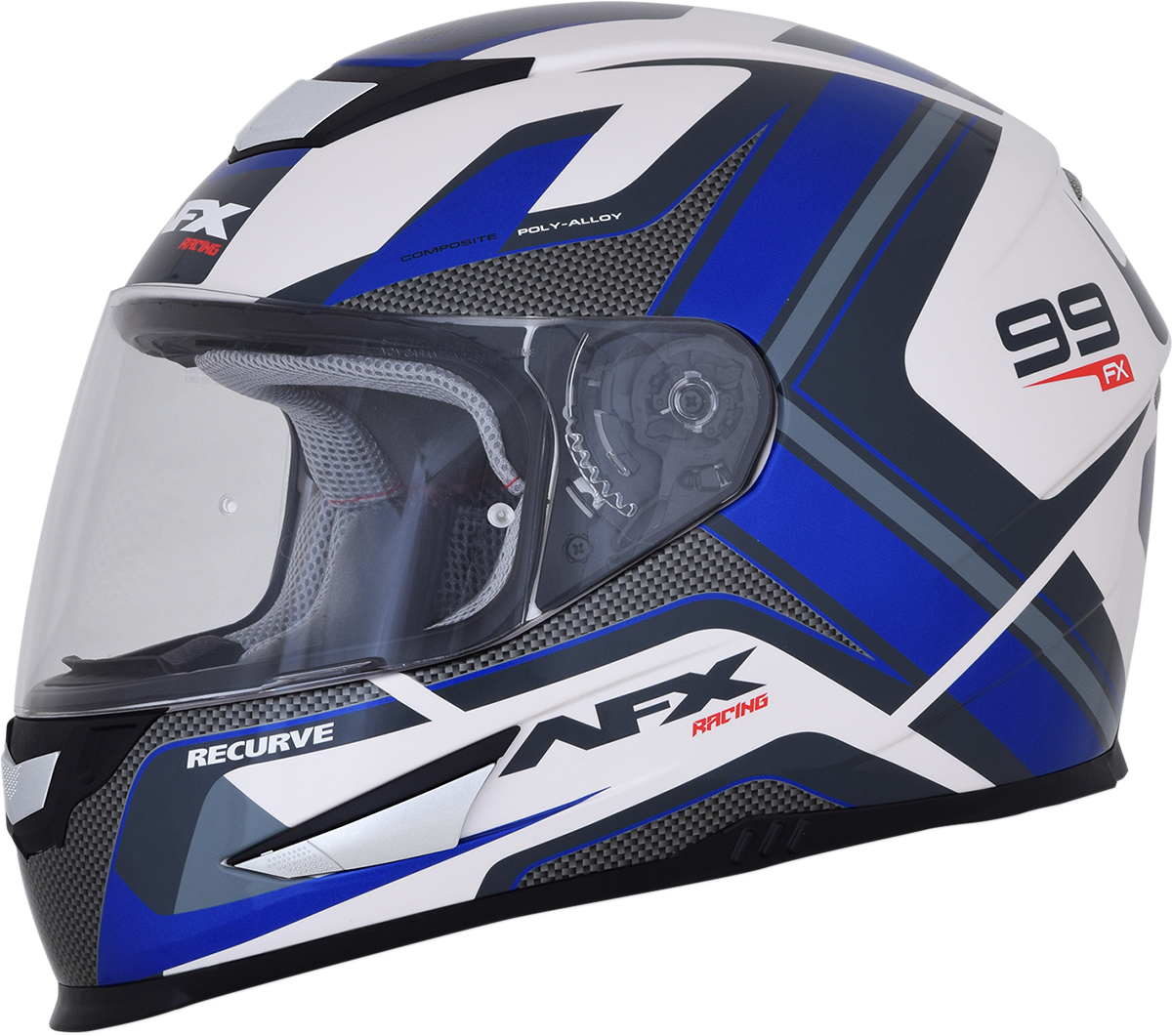 FX-99 Helmet - Recurve - Pearl White/Blue - Small