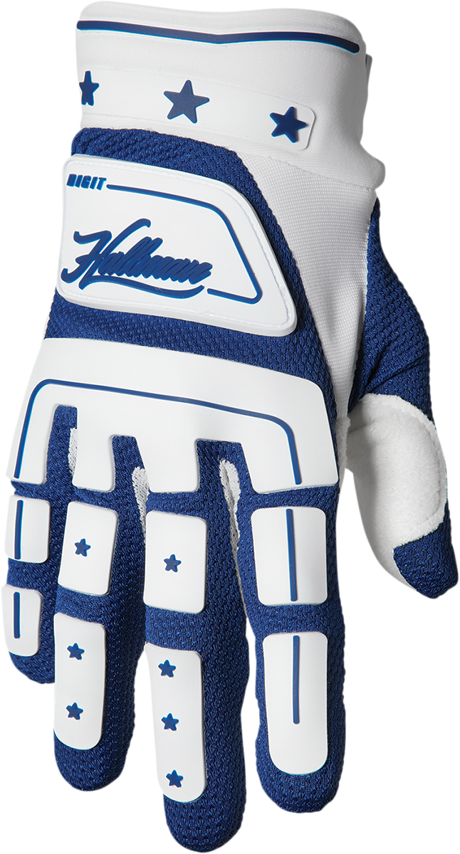 Hallman Digit Gloves - White/Navy - Large