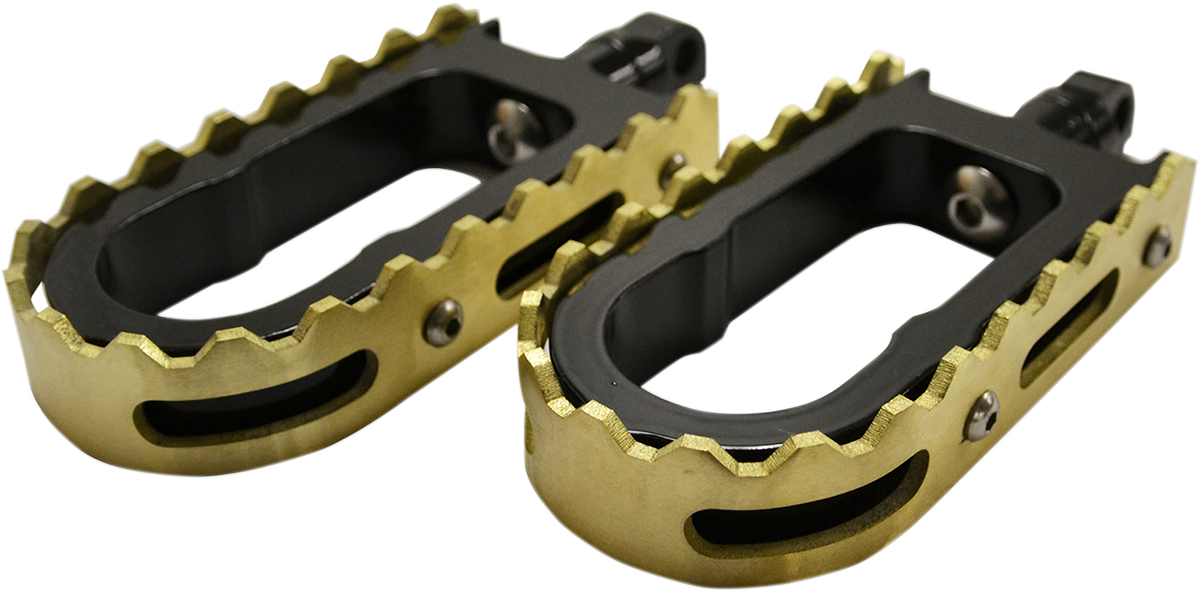 BMX Footpegs - Black/Brass