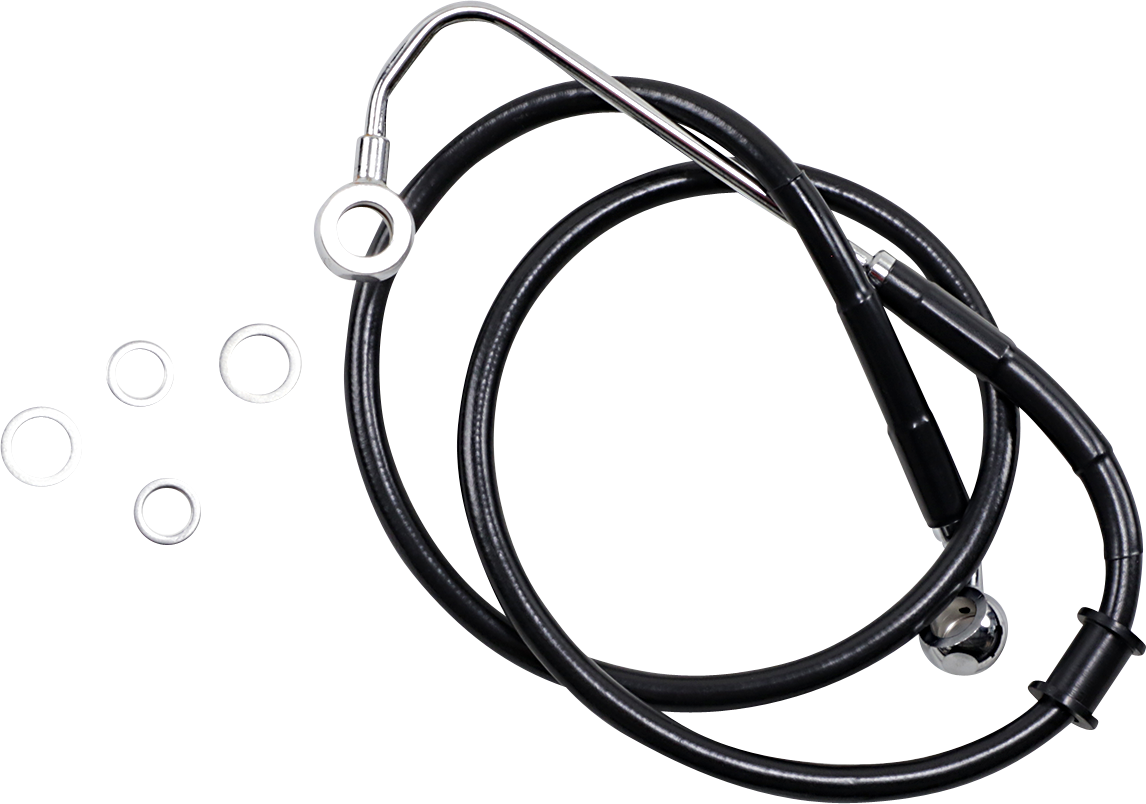 Brake Line - +4" - Black - '15-'17 Softail