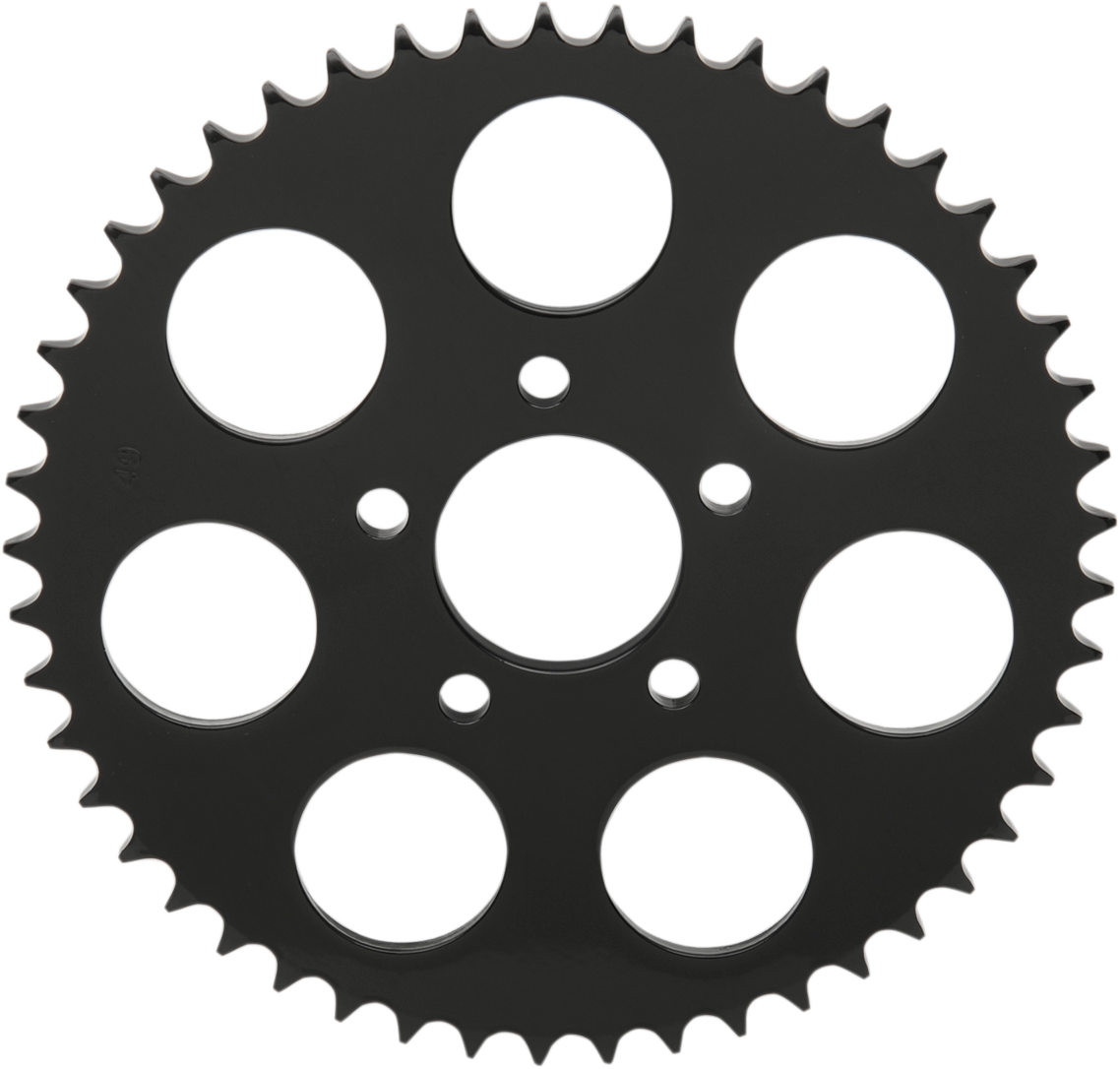 Sprocket trasero Negro brillante Plana 49 dientes