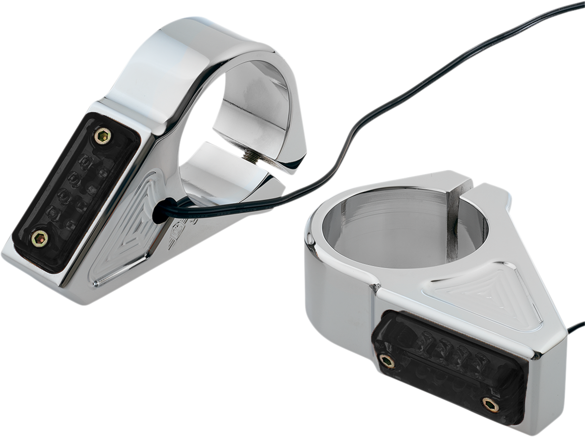 Turn Signal - 39 mm - Amber - Chrome