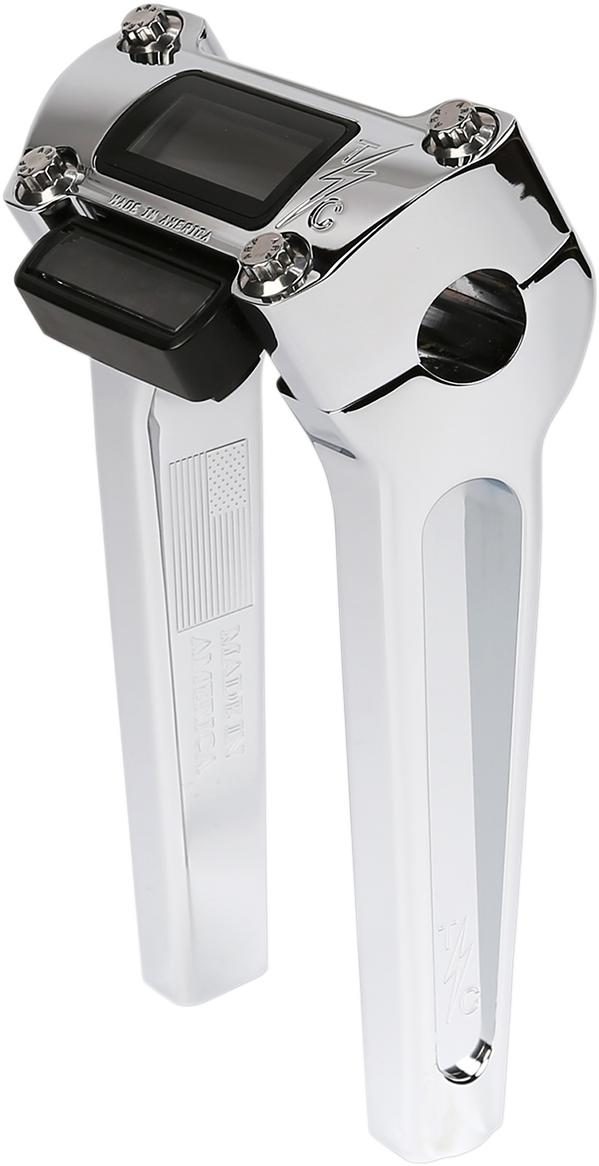 Barra de Manillar Recta Cromo de 8" con Recorte para Manómetro