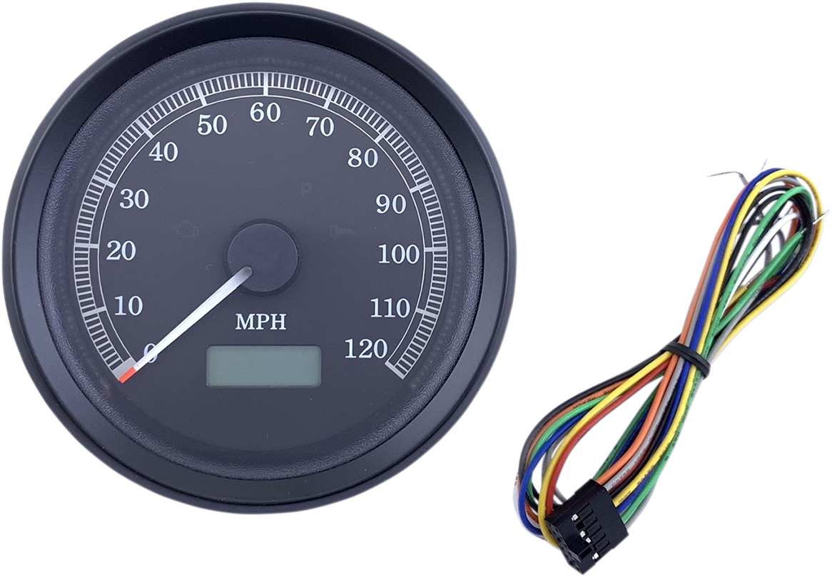 Universal 3-3/8" Programmable Electronic Speedometer - MPH - Black Face - Black Bezel