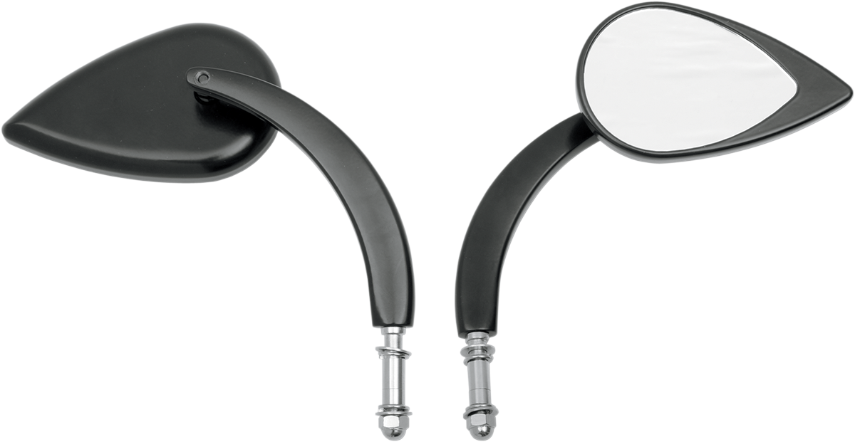 Mirror - Tear Drop - Black - Long Stem