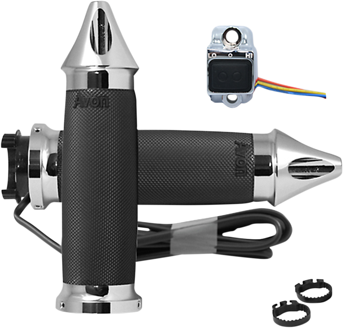 Grips - Heated - Custom Contour - Metric - Spike - Chrme