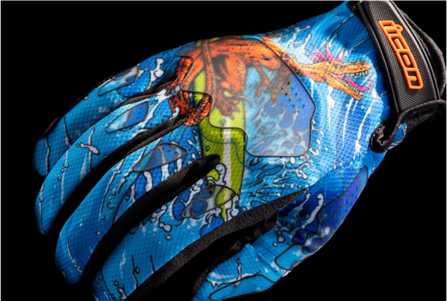 Guantes ICON Hooligan Dino Fury - Azul