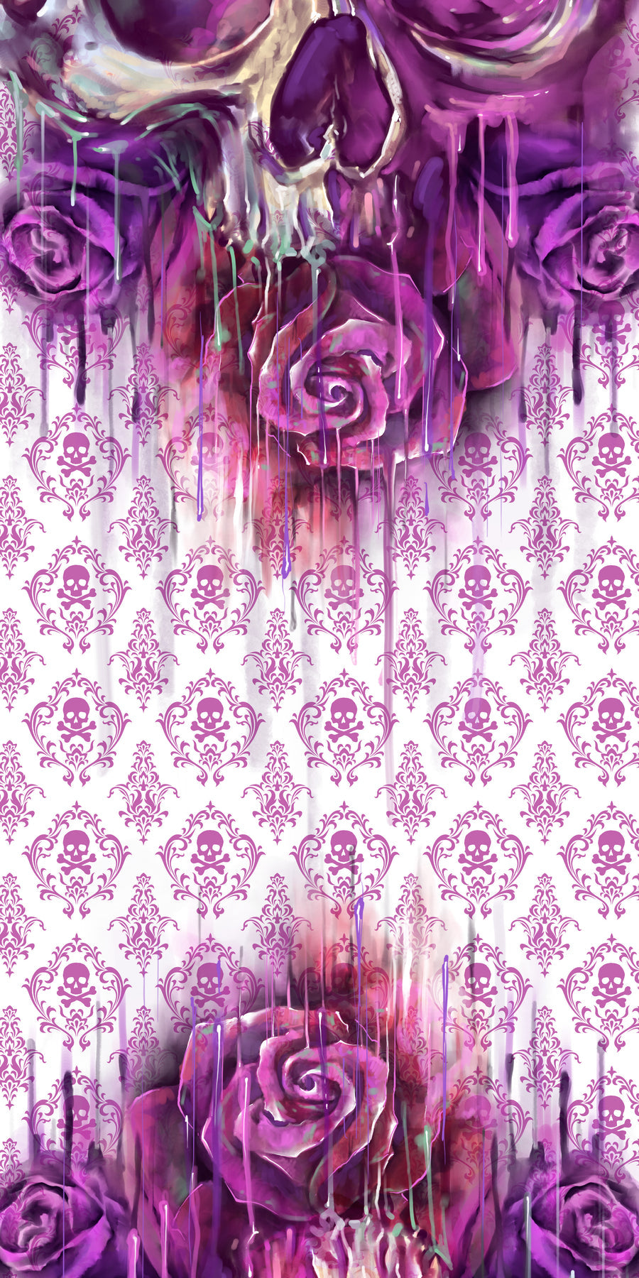 Bandana Lethal Threat Watercolor Skull