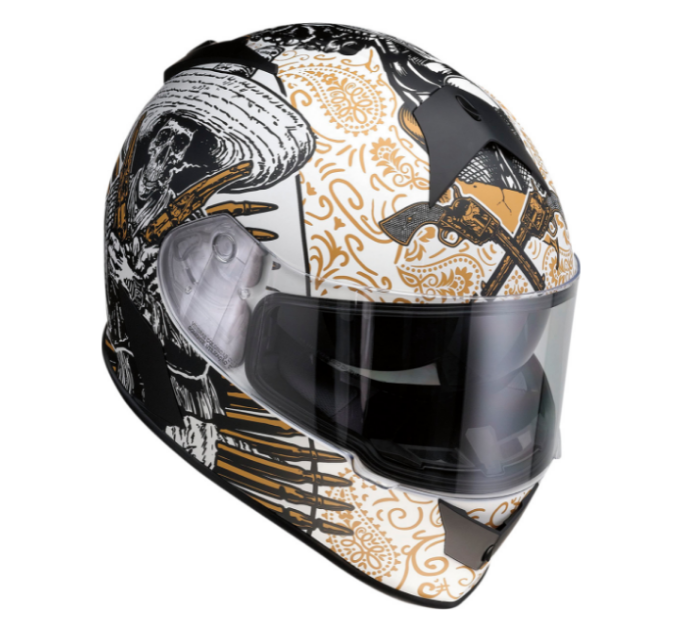Casco Z1R Warrant Sombrero - Blanco / Dorado