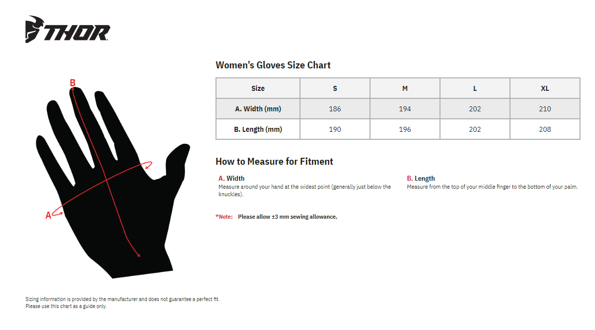 Guantes THOR Sector para Mujer - Negro/Gris