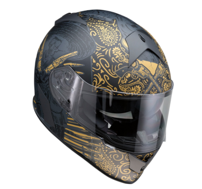 Casco Z1R Warrant Sombrero - Black/Gold