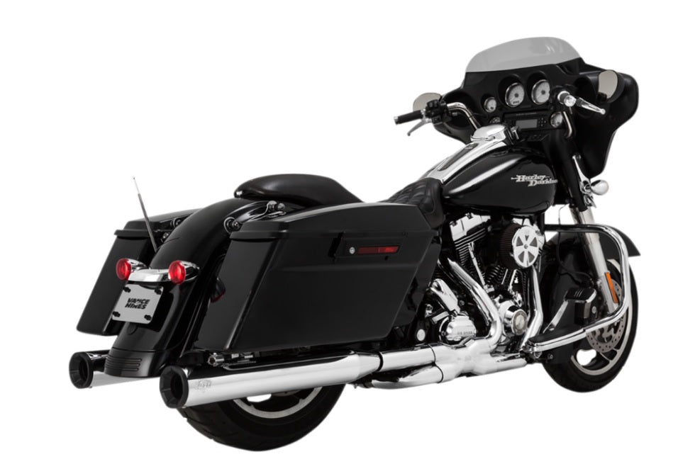 Mofles Vance & Hines 4" Eliminator 400 cromo/negro H-D Touring 1995 a 2016