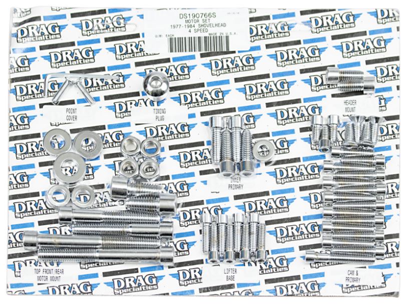 Juego de tornillos del motor allen cromo