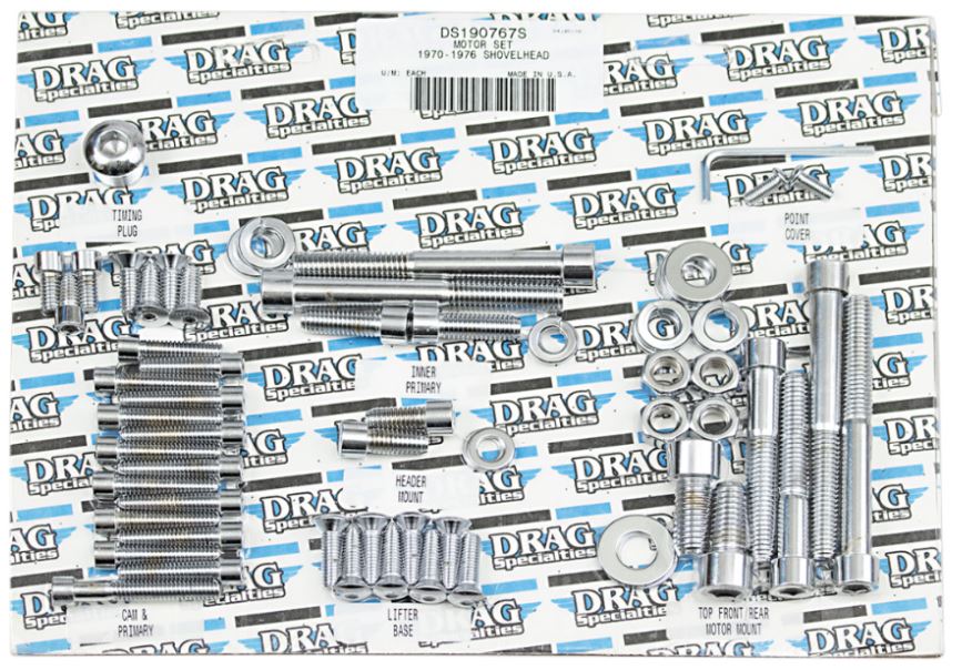 Juego de tornillos del motor allen cromo