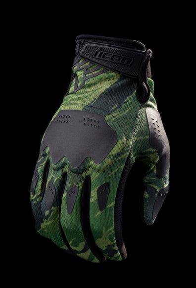 Guantes ICON Hooligan Tiger's Blood - Verde